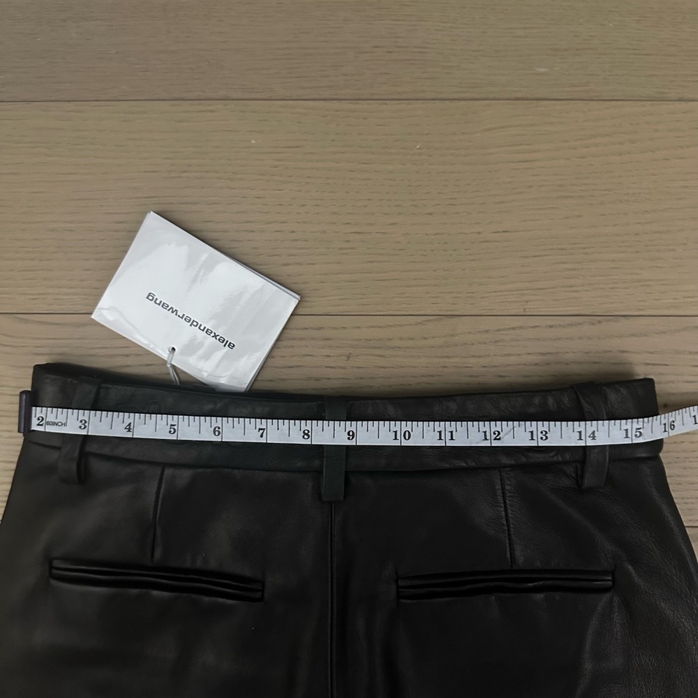 Alexander Wang Leather Wide Leg Embossed Trousers Women Size 0 - Picture 4 of 14